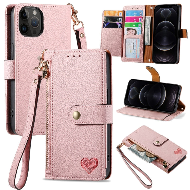 Love Zipper Lanyard Leather Phone Case, For iPhone 14 Pro Max, For iPhone 7 / 8 / SE 2022, For iPhone 13 Pro Max, For iPhone 13 Pro, For iPhone 13, For iPhone 12 / 12 Pro, For iPhone 12 Pro Max, For iPhone 11 Pro Max