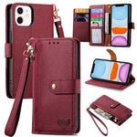 Love Zipper Lanyard Leather Phone Case, For iPhone 11, For iPhone 11 Pro, For iPhone XR, For iPhone XS Max, For iPhone 7 Plus / 8 Plus, For iPhone 6 Plus / 6s Plus, For iPhone 6 / 6s