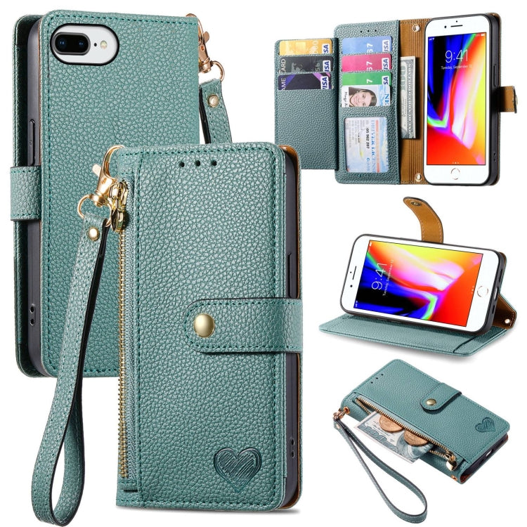 Love Zipper Lanyard Leather Phone Case, For iPhone 11, For iPhone 11 Pro, For iPhone XR, For iPhone XS Max, For iPhone 7 Plus / 8 Plus, For iPhone 6 Plus / 6s Plus, For iPhone 6 / 6s