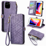 Geometric Zipper Wallet Side Buckle Leather Phone Case, For iPhone 11, For iPhone 11 Pro, For iPhone XR, For iPhone XS Max, For iPhone 7 Plus / 8 Plus, For iPhone 6 Plus / 6s Plus, For iPhone 6 / 6s