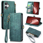 Geometric Zipper Wallet Side Buckle Leather Phone Case, For iPhone 17e / 16e, For iPhone 17 Pro Max, For iPhone 17 Pro, For iPhone 17, For iPhone Air, For iPhone 16 Pro Max, For iPhone 16 Pro, For iPhone 16 Plus