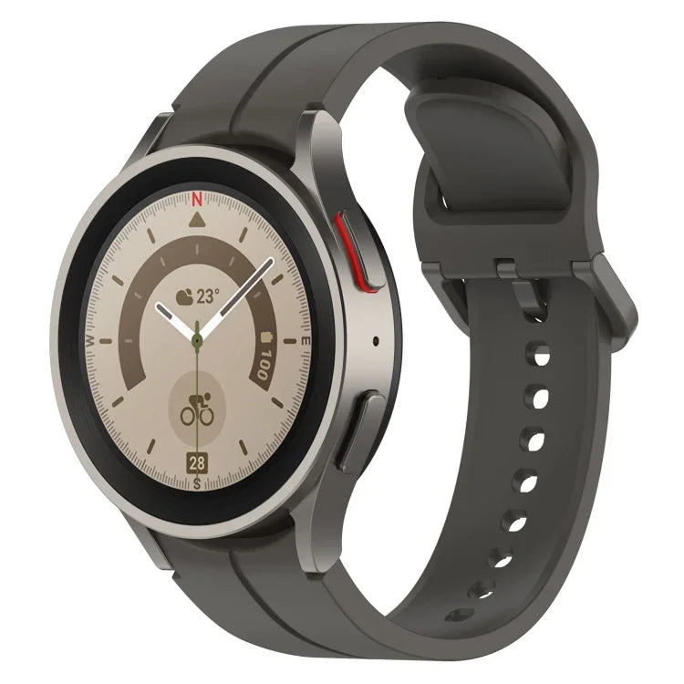 Grooved Color Buckle Silicone Watch Band, For Samsung Galaxy Watch 6 / 6 Classic