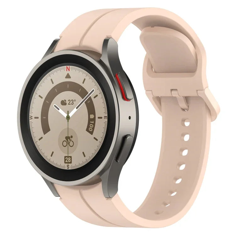 Grooved Color Buckle Silicone Watch Band, For Samsung Galaxy Watch 6 / 6 Classic