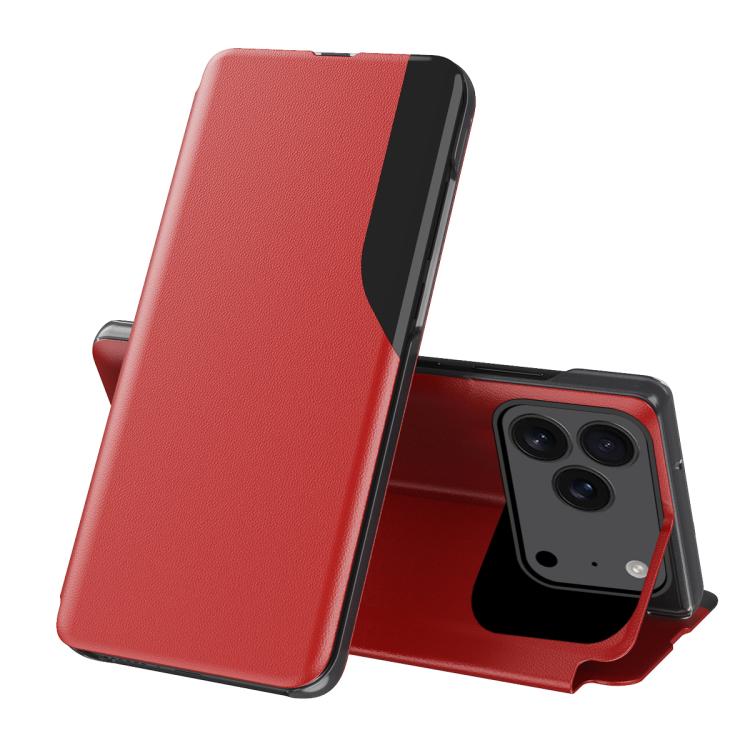 Side Display Flip Leather Phone Case, For iPhone 17e / 16e, For iPhone 17 Pro Max, For iPhone 17 Pro, For iPhone 17, For iPhone Air, For iPhone 16 Pro Max, For iPhone 16 Pro, For iPhone 16 Plus