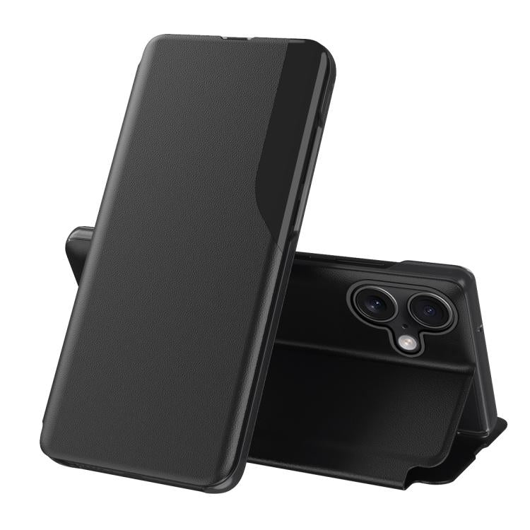 Side Display Flip Leather Phone Case, For iPhone 17e / 16e, For iPhone 17 Pro Max, For iPhone 17 Pro, For iPhone 17, For iPhone Air, For iPhone 16 Pro Max, For iPhone 16 Pro, For iPhone 16 Plus