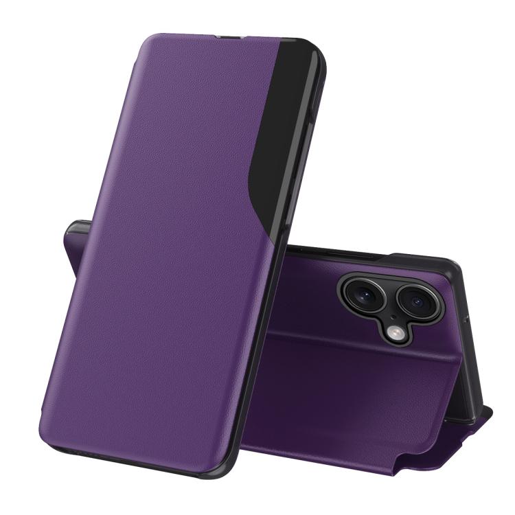 Side Display Flip Leather Phone Case, For iPhone 17e / 16e, For iPhone 17 Pro Max, For iPhone 17 Pro, For iPhone 17, For iPhone Air, For iPhone 16 Pro Max, For iPhone 16 Pro, For iPhone 16 Plus