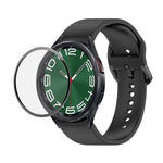 JUNSUNMAY Silicone Adjustable Strap + Full Coverage PMMA Screen Protector Kit, For Samsung Galaxy Watch6 Classic 43mm, For Samsung Galaxy Watch5 44mm, For Samsung Galaxy Watch5 Pro 45mm