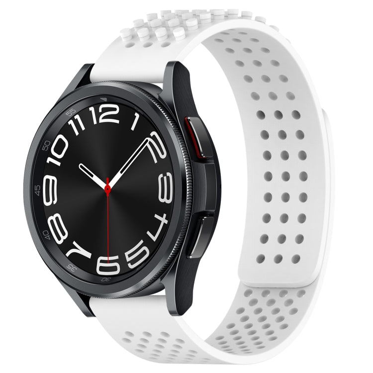 20mm Holes Breathable 3D Dots Silicone Watch Band, For Samsung Galaxy Watch 6 Classic 47mm, For Samsung Galaxy Watch 6 44mm, For Samsung Galaxy Watch 6 40mm