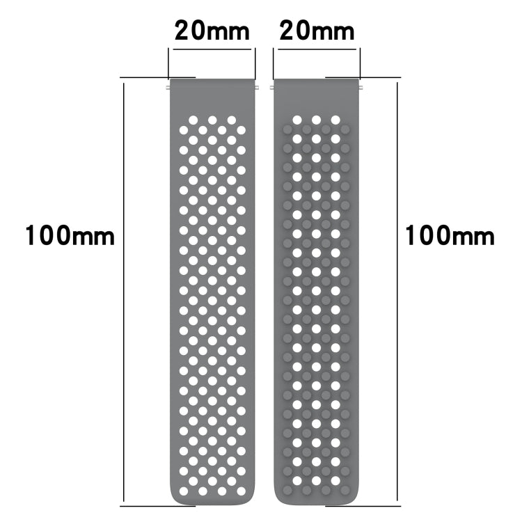 20mm Holes Breathable 3D Dots Silicone Watch Band, For Samsung Galaxy Watch 4 44mm, For Samsung Galaxy Watch 4 40mm, For Samsung  Galaxy Watch 4 Classic 46mm