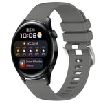 Liquid Glossy Silver Buckle Silicone Watch Band, For Huawei Watch GT3 42mm 20mm, For Huawei Watch 3 22mm, For Huawei Watch GT2 Pro 22mm, For Huawei Watch GT2 46mm 22mm