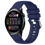 Liquid Glossy Silver Buckle Silicone Watch Band, For Huawei Watch GT3 42mm 20mm, For Huawei Watch 3 22mm, For Huawei Watch GT2 Pro 22mm, For Huawei Watch GT2 46mm 22mm