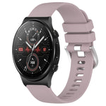Liquid Glossy Silver Buckle Silicone Watch Band, For Huawei Watch GT3 42mm 20mm, For Huawei Watch 3 22mm, For Huawei Watch GT2 Pro 22mm, For Huawei Watch GT2 46mm 22mm