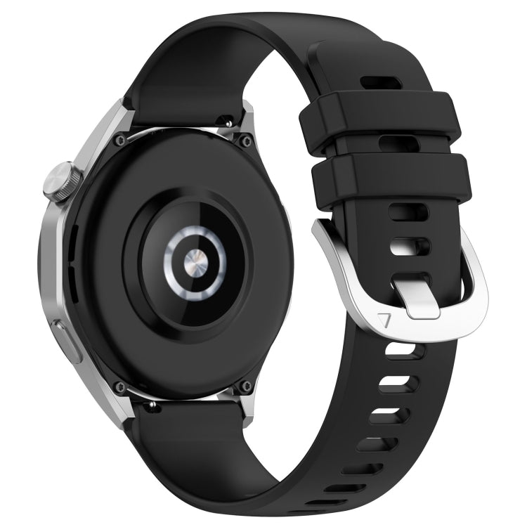 Liquid Glossy Silver Buckle Silicone Watch Band, For Huawei Watch GT3 42mm 20mm, For Huawei Watch 3 22mm, For Huawei Watch GT2 Pro 22mm, For Huawei Watch GT2 46mm 22mm