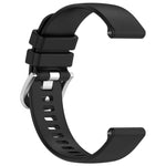Liquid Glossy Silver Buckle Silicone Watch Band, For Garmin Vivomove Sport, For Garmin Venu 2 Plus, For Garmin Vivoactive3 / 3 Music, For Garmin Forerunner 158 / 55