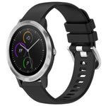 Liquid Glossy Silver Buckle Silicone Watch Band, For Garmin VivoMove Luxe / Garminmove Luxe, For Garmin Forerunner 645 / 645 Music, For Garmin Approach S40, For Garmin Vivomove3 / Garminmove3