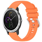Liquid Glossy Silver Buckle Silicone Watch Band, For Garmin VivoMove Luxe / Garminmove Luxe, For Garmin Forerunner 645 / 645 Music, For Garmin Approach S40, For Garmin Vivomove3 / Garminmove3