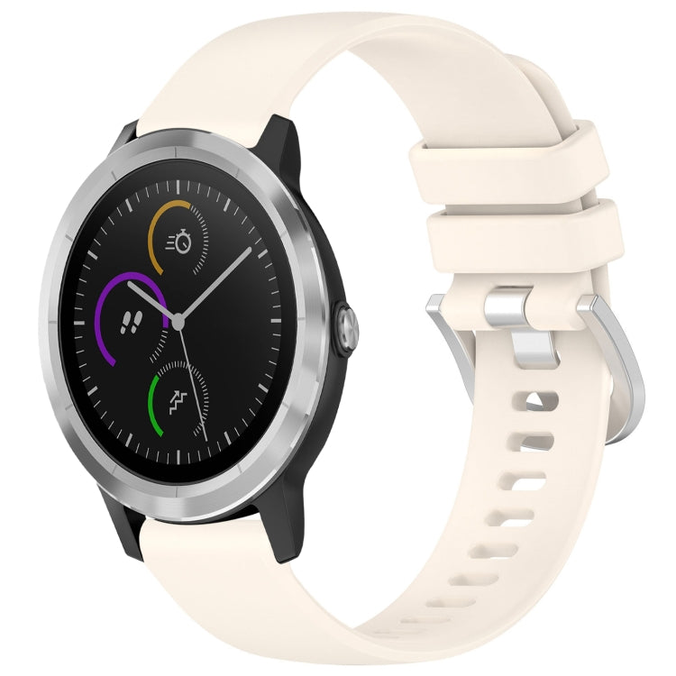 Liquid Glossy Silver Buckle Silicone Watch Band, For Garmin VivoMove Luxe / Garminmove Luxe, For Garmin Forerunner 645 / 645 Music, For Garmin Approach S40, For Garmin Vivomove3 / Garminmove3