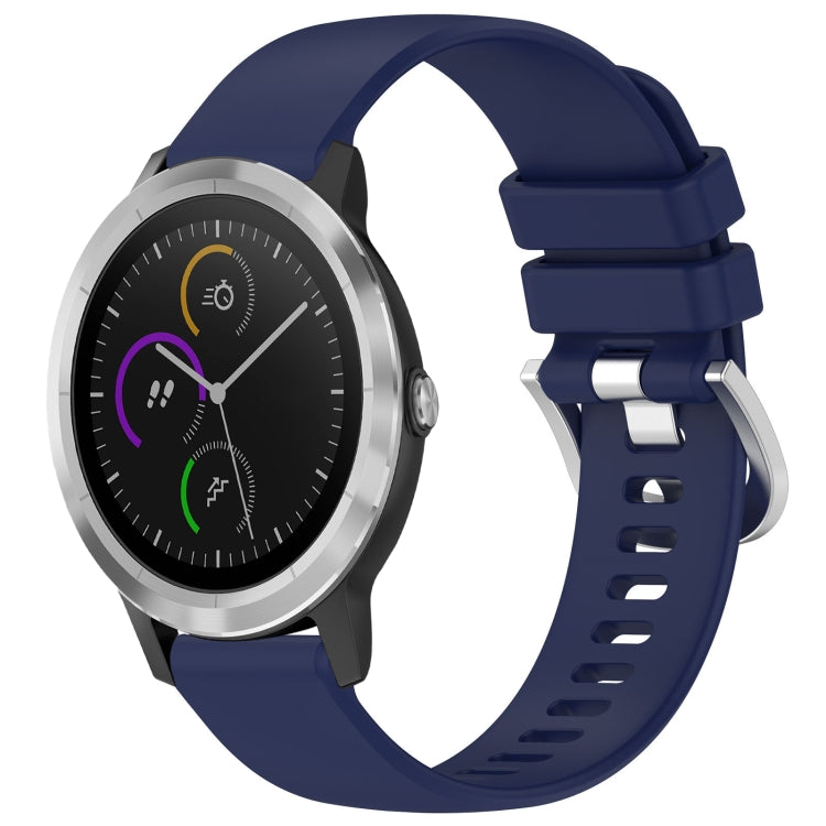 Liquid Glossy Silver Buckle Silicone Watch Band, For Garmin VivoMove Luxe / Garminmove Luxe, For Garmin Forerunner 645 / 645 Music, For Garmin Approach S40, For Garmin Vivomove3 / Garminmove3