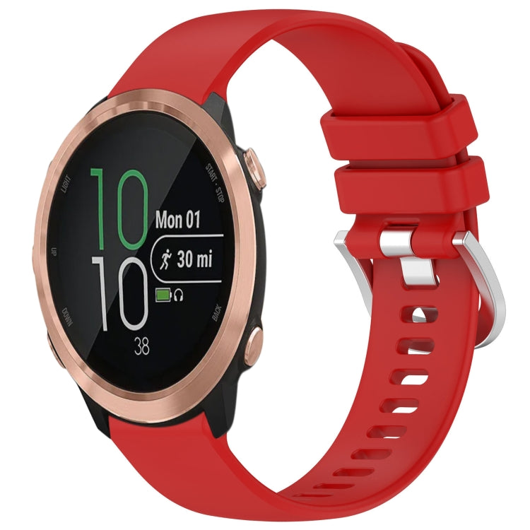 Liquid Glossy Silver Buckle Silicone Watch Band, For Garmin VivoMove Luxe / Garminmove Luxe, For Garmin Forerunner 645 / 645 Music, For Garmin Approach S40, For Garmin Vivomove3 / Garminmove3
