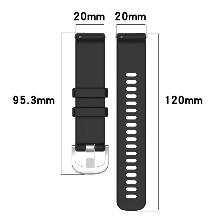 Liquid Glossy Silver Buckle Silicone Watch Band, For Garmin VivoMove Luxe / Garminmove Luxe, For Garmin Forerunner 645 / 645 Music, For Garmin Approach S40, For Garmin Vivomove3 / Garminmove3