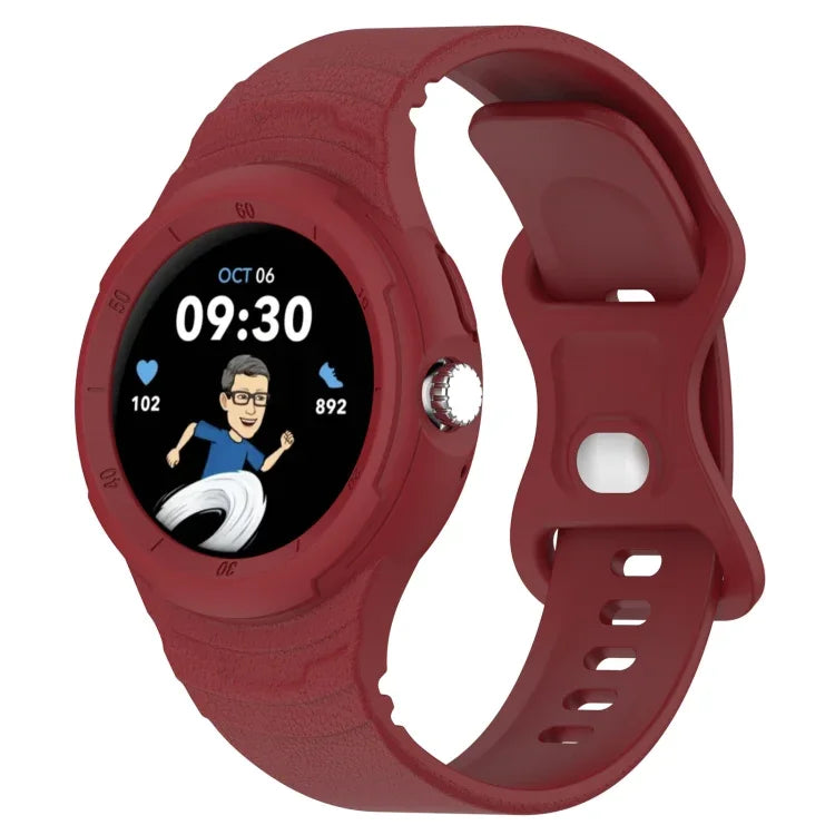 Leather Texture Silicone Integrated Watch Band, For Goolge  Pixel Watch 2