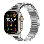 Bamboo Magnetic Stainless Steel Metal Watch Strap, For Apple Watch SE 2023 44mm, For Apple Watch SE 2023 40mm, For Apple Watch Ultra 2 49mm, For Apple Watch Series 9 45mm, For Apple Watch Series 9 41mm, For Apple Watch Ultra 49mm