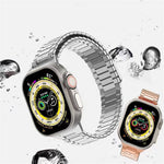 Bamboo Magnetic Stainless Steel Metal Watch Strap, For Apple Watch SE 2023 44mm, For Apple Watch SE 2023 40mm, For Apple Watch Ultra 2 49mm, For Apple Watch Series 9 45mm, For Apple Watch Series 9 41mm, For Apple Watch Ultra 49mm