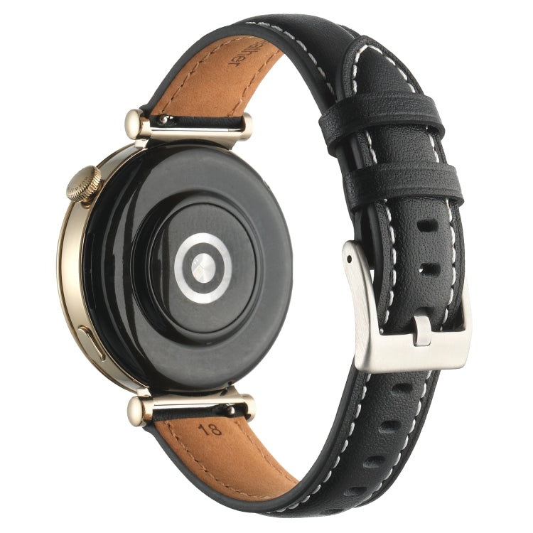 18mm Thread Pin Buckle Leather Watch Band, For Huawei Watch GT4 41mm