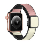 Fold Magnetic Square Buckle PU Silicone Watch Band, For Apple Watch Series 4 44mm, For Apple Watch Series 4 40mm, For Apple Watch Series 3 38mm, For Apple Watch Series 3 42mm