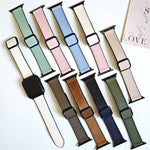 Fold Magnetic Square Buckle PU Silicone Watch Band, For Apple Watch Series 9 41mm, For Apple Watch Ultra 49mm, For Apple Watch Series 8 41mm, For Apple Watch Series 8 45mm