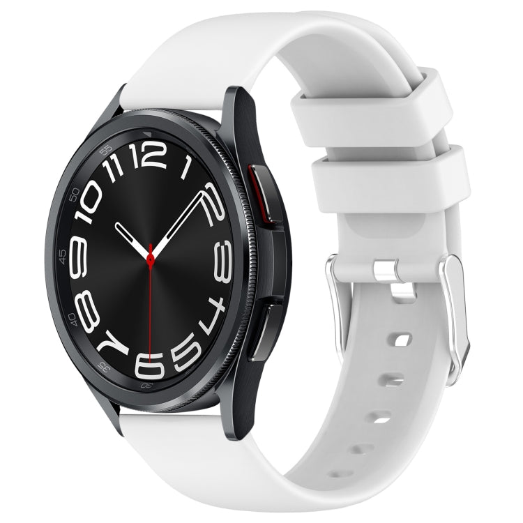 20mm Smooth Solid Color Silicone Watch Band, For Samsung Galaxy Watch 6 Classic 47mm, For Samsung Galaxy Watch 6 44mm, For Samsung Galaxy Watch 6 40mm, For Samsung Galaxy Watch 6 Classic 43mm