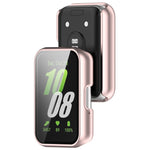 For Samsung Galaxy Fit 3 SM-R390 PC + Tempered Glass Film Integrated Watch Protective Case, Pink, Silver, Midnight Blue, Green, Black, Sakura Pink, Ink Blue, Pine Green, Ivory White, Transparent, Bright Black