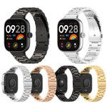 Three Bead Stainless Steel Metal Watch Band, For Xiaomi Band 10 Pro / Band 9 Pro / Band 8 Pro, For Redmi Watch 6 / Watch 5 / Watch 4