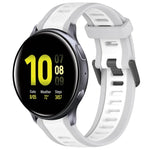 20mm Two Color Textured Silicone Watch Band, For Samsung  Galaxy Watch 4 Classic 42mm, For Samsung Galaxy Watch Active 2 44mm, For Samsung Galaxy Watch Active 2 40mm, For Samsung Galaxy Watch 42mm
