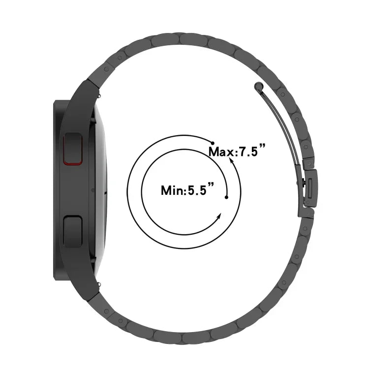 Three Bead Stainless Steel Metal Watch Strap, For Samsung Galaxy Watch Ultra 47mm / Ultra 2025, For Samsung Galaxy Watch FE 40mm, For Samsung Galaxy Watch 7 40 / 44mm