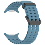 For Galaxy Watch Ultra2 2026 / 2025 / 1 2024 Ocean Hole Dual Buckle Silicone Watch Band, Rock Blue, Pink, Starlight, Dark Blue, Sky Blue, Dark Green, Wine Red, Gray Green, Black, Dark Gray, Orange, White