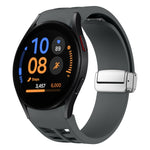 Richard Magnetic Folding Silver Buckle Silicone Watch Band, For Samsung Galaxy Watch FE 40mm, For Sansung Galaxy Watch 5 Pro Golf Edition, For Samsung Galaxy Watch 5 Golf Edition
