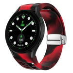 Richard Magnetic Folding Silver Buckle Silicone Watch Band, For Samsung Galaxy Watch FE 40mm, For Sansung Galaxy Watch 5 Pro Golf Edition, For Samsung Galaxy Watch 5 Golf Edition