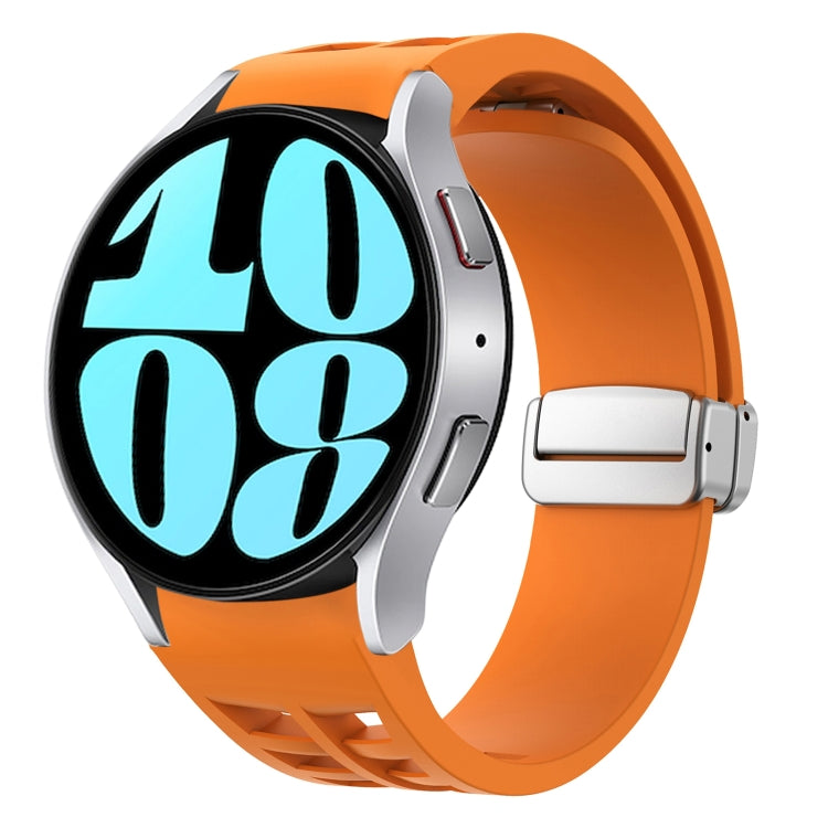 Richard Magnetic Folding Silver Buckle Silicone Watch Band, For Samsung Galaxy Watch 6 40 / 44mm, For Samsung Galaxy Watch 5 40 / 44mm, For Samsung Galaxy Watch 4 40 / 44mm