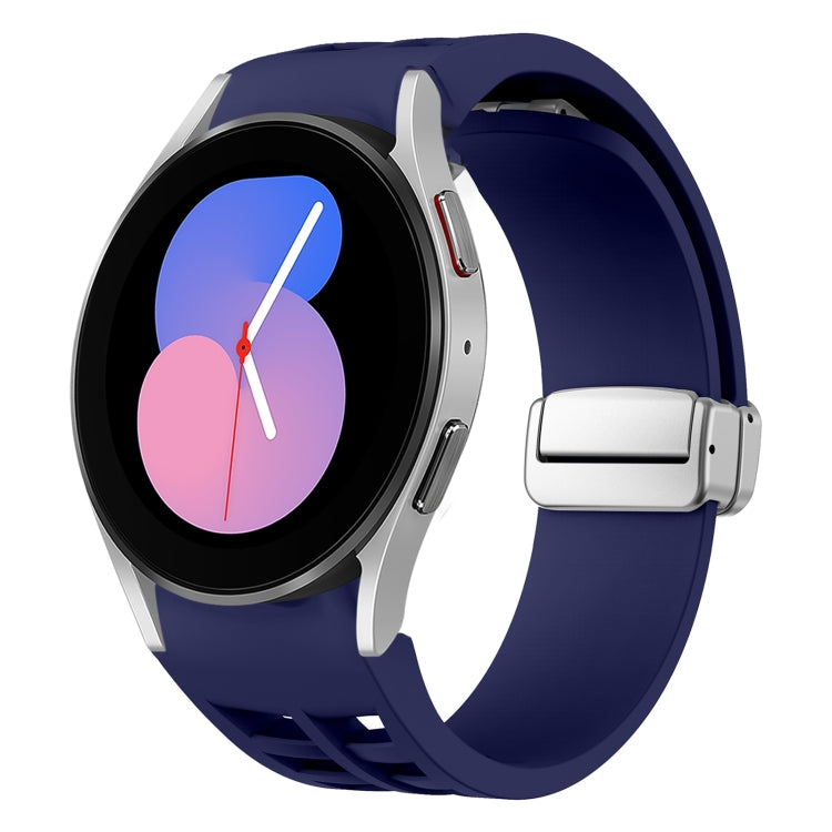 Richard Magnetic Folding Silver Buckle Silicone Watch Band, For Samsung Galaxy Watch 6 40 / 44mm, For Samsung Galaxy Watch 5 40 / 44mm, For Samsung Galaxy Watch 4 40 / 44mm