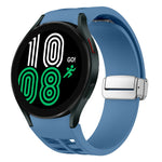 Richard Magnetic Folding Silver Buckle Silicone Watch Band, For Samsung Galaxy Watch 6 40 / 44mm, For Samsung Galaxy Watch 5 40 / 44mm, For Samsung Galaxy Watch 4 40 / 44mm