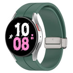 Magnetic Folding Silver Buckle Silicone Watch Band, For Samsung Galaxy Watch FE 40mm, For Samsung Galaxy Watch7 40 / 44mm