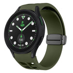 Richard Magnetic Folding Black Buckle Silicone Watch Band, For Samsung Galaxy Watch 6 40 / 44mm, For Sansung Galaxy Watch 5 Pro Golf Edition, For Samsung Galaxy Watch 5 Golf Edition