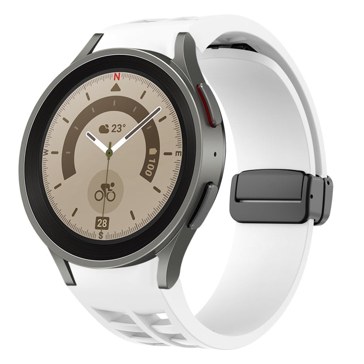 Richard Magnetic Folding Black Buckle Silicone Watch Band, For Samsung Galaxy Watch 5 40 / 44mm, For Sansung Galaxy Watch 5 Pro 45mm, Fou Samsung Galaxy Watch 4 40 / 44mm