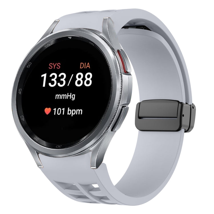 Richard Magnetic Folding Black Buckle Silicone Watch Band, Fof Samsung Galaxy Watch FE 40mm, For Samsung Galaxy Watch 7 40 / 44mm, For Samsung Galaxy Watch 6 class 43 / 47mmic
