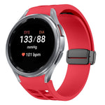 Richard Magnetic Folding Black Buckle Silicone Watch Band, Fof Samsung Galaxy Watch FE 40mm, For Samsung Galaxy Watch 7 40 / 44mm, For Samsung Galaxy Watch 6 class 43 / 47mmic