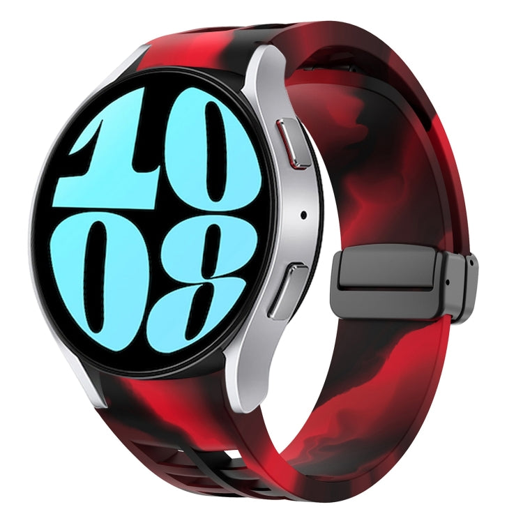 Richard Magnetic Folding Black Buckle Silicone Watch Band, For Samsung Galaxy Watch 6 40 / 44mm, For Sansung Galaxy Watch 5 Pro Golf Edition, For Samsung Galaxy Watch 5 Golf Edition