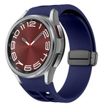 Richard Magnetic Folding Black Buckle Silicone Watch Band, Fof Samsung Galaxy Watch FE 40mm, For Samsung Galaxy Watch 7 40 / 44mm, For Samsung Galaxy Watch 6 class 43 / 47mmic