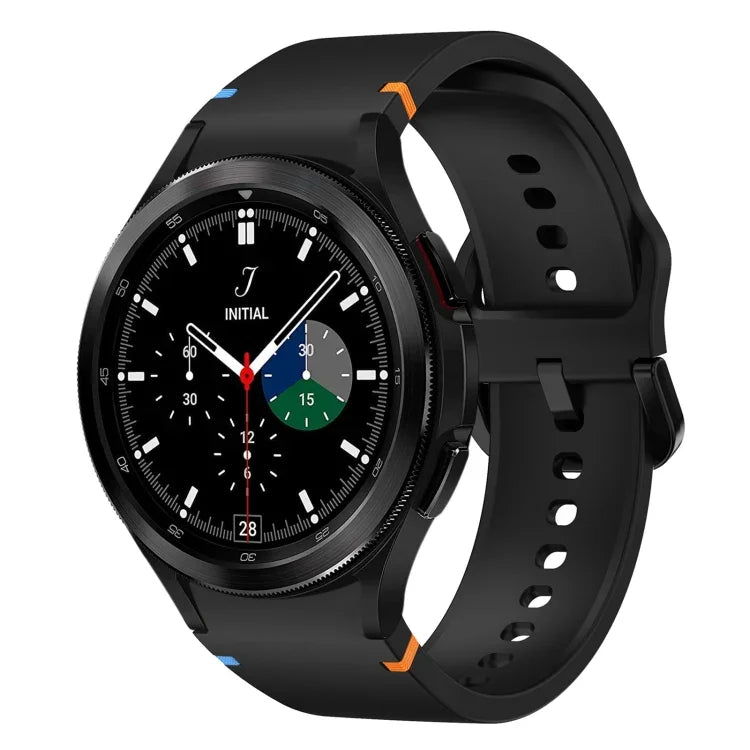 Flat Sewing Design Silicone Watch Band, For Sansung Galaxy Watch5 Pro 45mm, Fou Samsung Galaxy Watch 4 40 / 44mm, For Samsung Galaxy Watch 4 Classic 42 / 46mm