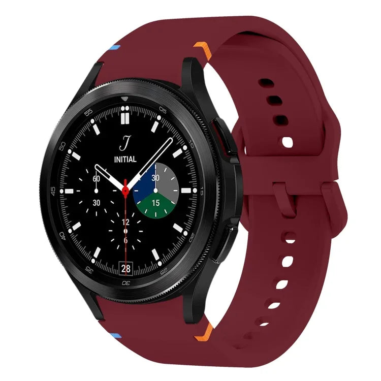 Flat Sewing Design Silicone Watch Band, For Sansung Galaxy Watch5 Pro 45mm, Fou Samsung Galaxy Watch 4 40 / 44mm, For Samsung Galaxy Watch 4 Classic 42 / 46mm